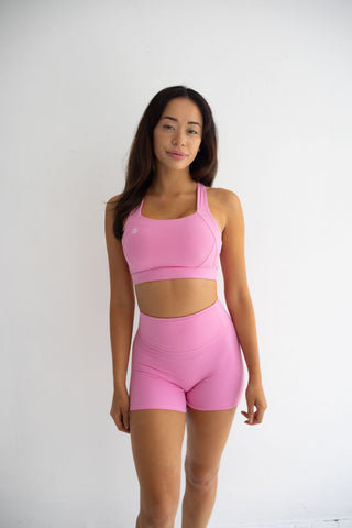 Core Cross Back Sports Bra, Pink