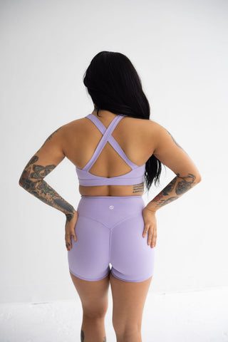 Core Cross Back Sports Bra, Lilac